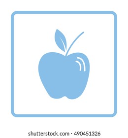 Apple icon. Blue frame design. Vector illustration.