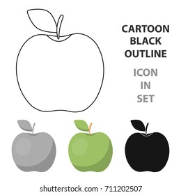 Apple icon cartoon. Singe fruit icon.