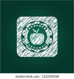 apple icon with chalkboard texture
