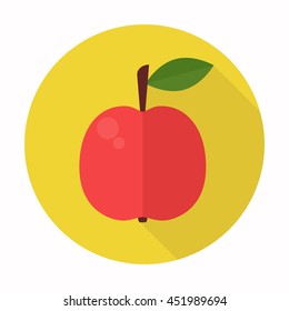 Apple icon in circle with shadow