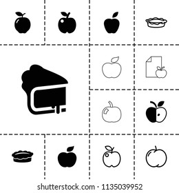 Apple icon. collection of 13 apple filled and outline icons such as . editable apple icons for web and mobile.