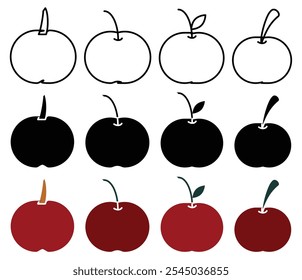Apple icon collection on white background