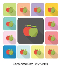 Apple Icon color set vector illustration.