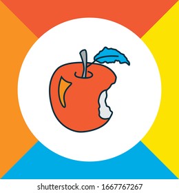 Símbolo de línea coloreado con icono de Apple. Un elemento jonagold aislado de primera calidad en un estilo moderno.