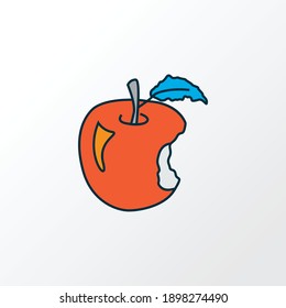 Símbolo de línea de color de icono de Apple. La calidad de primera, el elemento jonagold aislado en un estilo moderno.