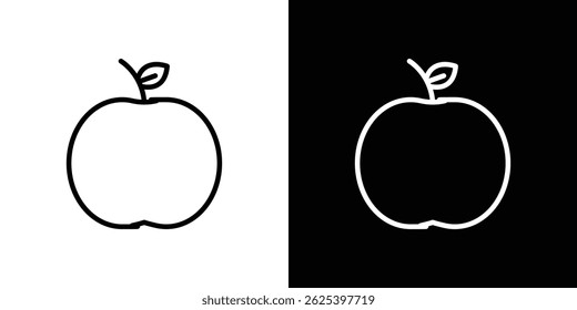 Icono de Apple concepto de trazo sobre fondo blanco