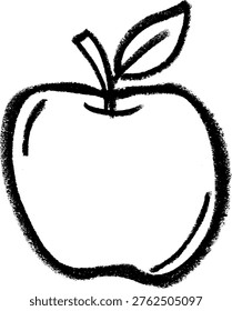 Apple Icon Crayon Chalk Drawing Vector