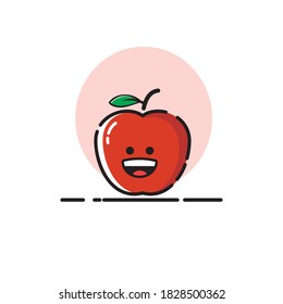 Icono de Apple linda ilustración vectorial expresión de risa