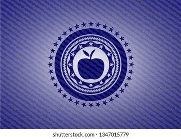 apple icon with denim texture