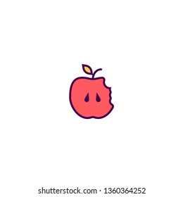 Apple icon design. Gastronomy icon vector illustration