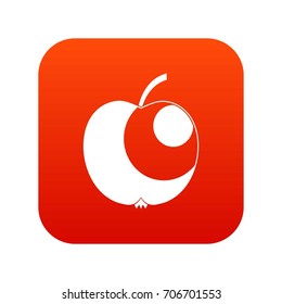 Apple icon digital red for any design isolated on white vector illustration