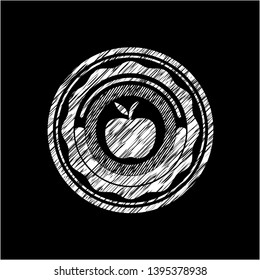 apple icon drawn with chalkboard texture