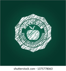 apple icon drawn on blackboard