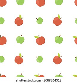Apfelsymbol Emoji Muster. Früchte - Nahtlose Hintergrundsymbole. Doodle Emoticon Illustration Design Vektor.