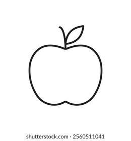 Apple icon Flat art in black and white isolated