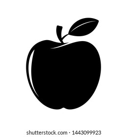 Apple icon, flat black fruit icon for web.