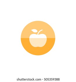 Apple icon in flat color circle style. Food fruit healthy lifestyle