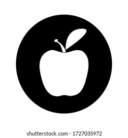 Icono de Apple en diseño plano, blanco y negro.