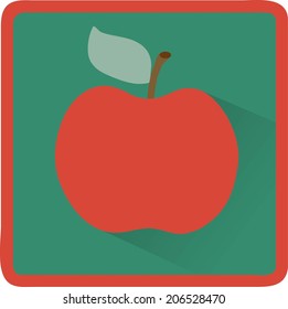 Icono de Apple , Estilo de diseño plano, ilustración vectorial. icono de sombra larga.