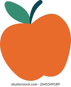 Apple Icon in Flat Design Style for Education and Health Themes