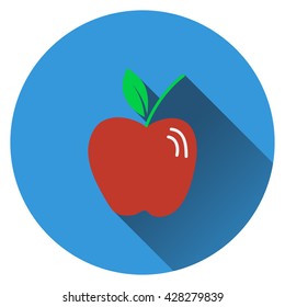 Apple icon. Flat design. Vector illustration.