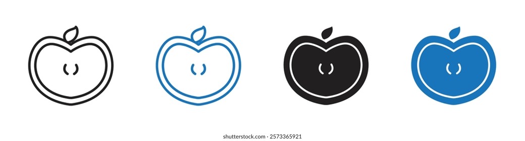 Apple icon Flat line symbol