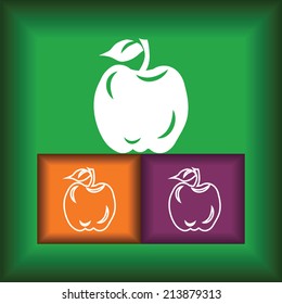 Apple Icon Flat on Color Button background