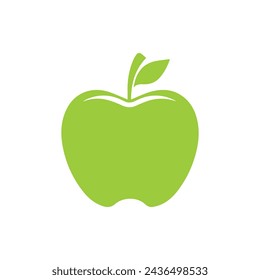 Apple icon. Flat icon on white background. Vector illustration