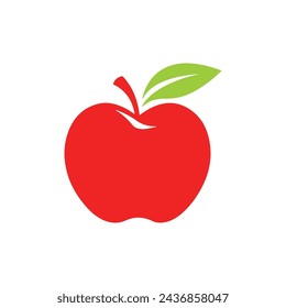 Apple icon. Flat icon on white background. Vector illustration