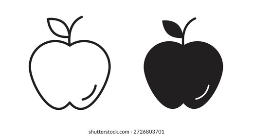 Icono de Apple icono plano simple. Versión Liner - Vector de stock.