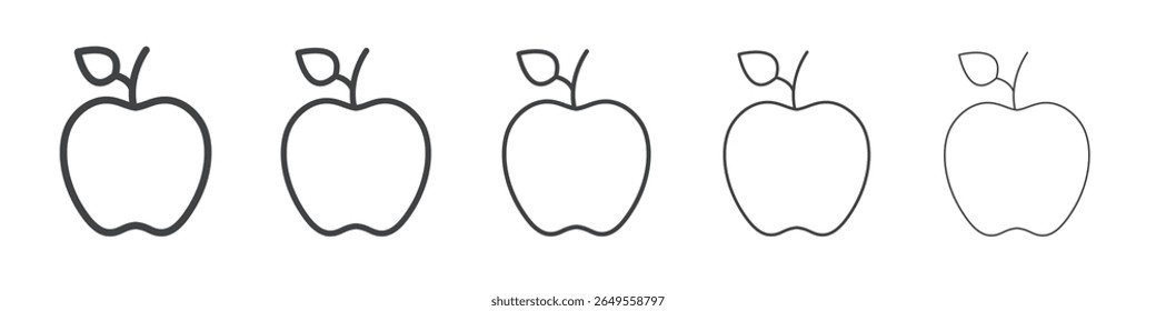 Apple icon flat simple outline logo