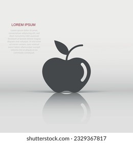 Apple icon in flat style. Fresh fruit vector illustration on white isolated background. Juicy food business concept.