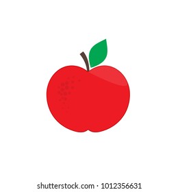Apple icon in flat style isolated vector illustration on white transparent background