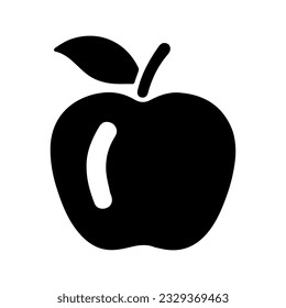 Apple Icon flat style isolated on white background. Apple fruit symbol, Apple logo. Vector illustration.