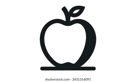 Icono de Apple estilo plano aislado sobre fondo blanco. Ilustración del vector del icono de Apple