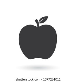 Apple icon. Flat style - stock vector.