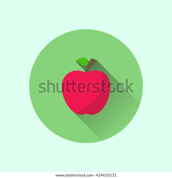 リンゴのアイコン フラットリンゴのアイコン リンゴのベクター画像 のベクター画像素材 ロイヤリティフリー