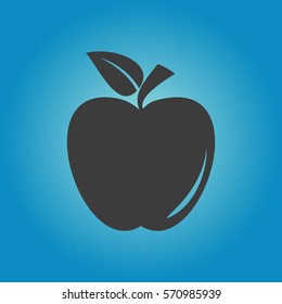 Apple icon. Flat vector illustration in black on white background. EPS 10