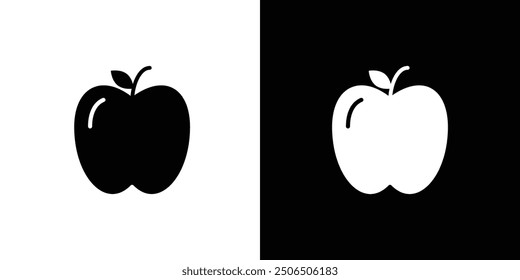 Apple icon Flat vector set outline