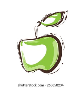 Apple icon. Freehand drawing vector