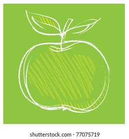 apple icon, freehand drawing vector