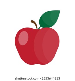 Apple icon. Fresh fruit symbol. Juicy red shape. Healthy food vector.