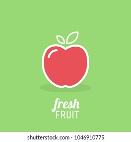 Apple icon. Fresh fruit. Vector illustration, flat and minimal style.