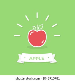 Apple icon. Fresh fruit. Vector illustration, flat and minimal style.