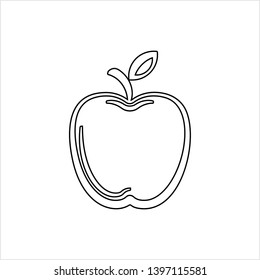 Apple Icon, Fruit / Food Icon Vector Art Illustration