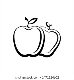 Apple Icon, Fruit / Food Icon Vector Art Illustration