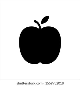 Apple Icon, Fruit / Food Icon Vector Art Illustration