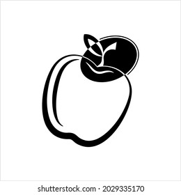 Apple Icon, Fruit  Food Icon Vector Art Illustration