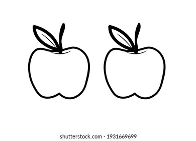 Apple icon, fruit and health, apple sign vector, editable stroke outline icon. monochrome illustration of apple