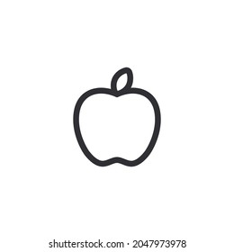 Apple icon. Fruit icon. Ripe fruit. Fresh fruits. Logo template. Food icon. Symbol of vegetarianism. Healthy food. Proper nutrition. Delicious fresh fruit. Apple line icon. Apple silhouette. Apple sig